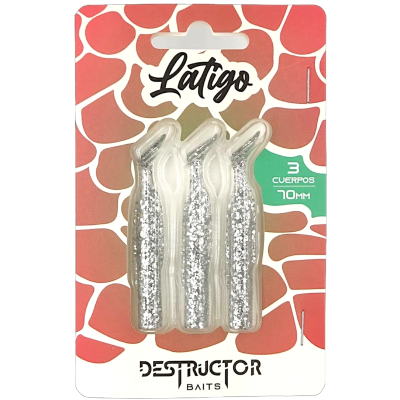 DESTRUCTOR BAITS LATIGO SILVER CHROME PACK 3 CUERPOS