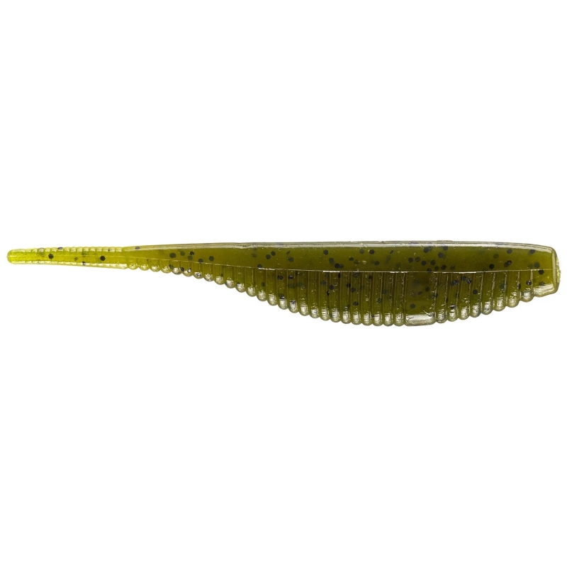 YAMAMOTO FAT SHAD SHAPE WORM 4" GREEN PUMPKIN BLACK