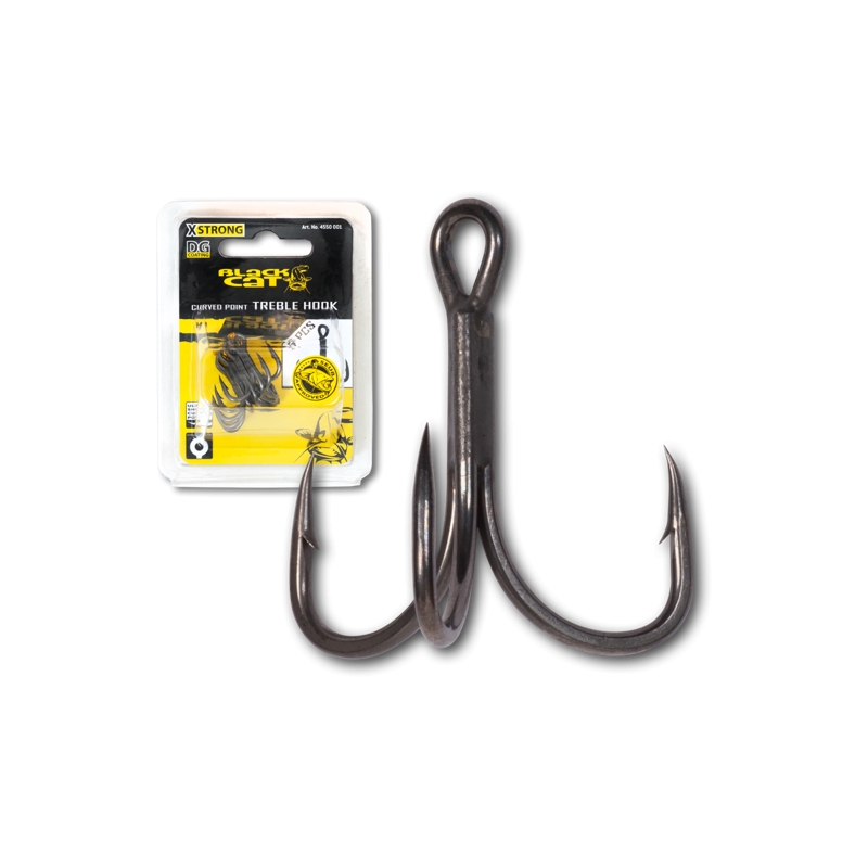 BLACK CAT POTERA CURVED POINT TREBLE HOOK DG