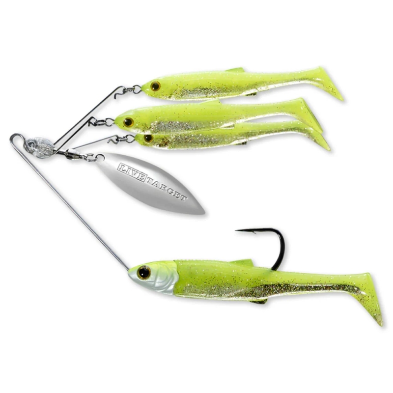 LIVETARGET BAITBALL SPINNER RIG CHARTREUSE SILVER 857