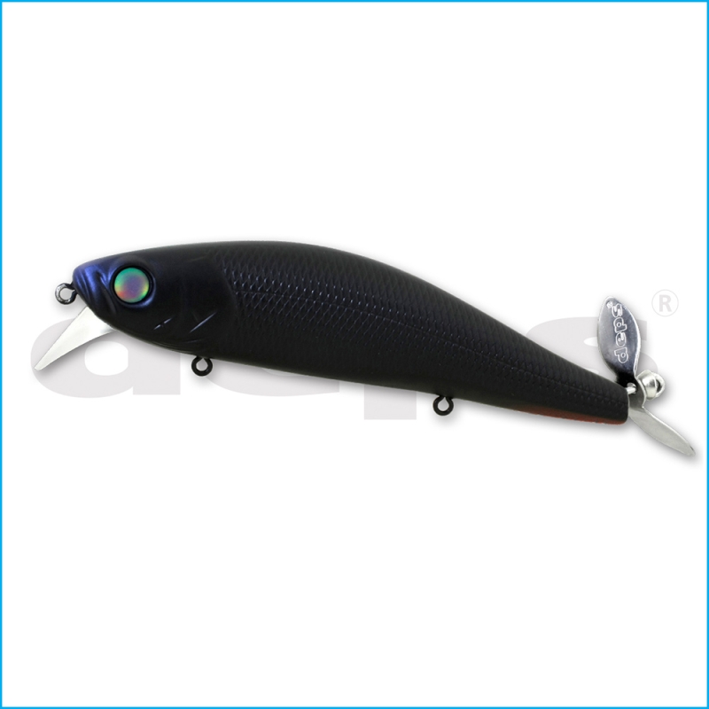 DEPS SPIRAL MINNOW JET BLACK 16