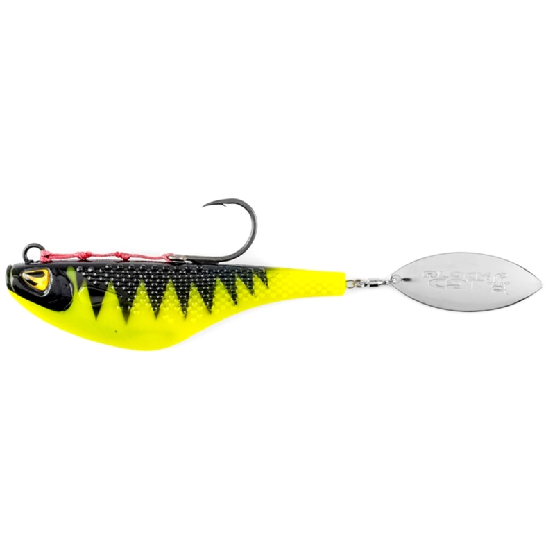 BLACK CAT MAD FLASH SPIN TAIL 14CM 82GR SHOCK PERCH