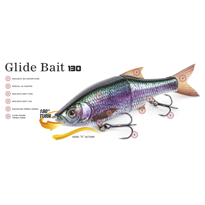 MOLIX GLIDE BAIT 130F GHOST GIZZARD SHAD 522