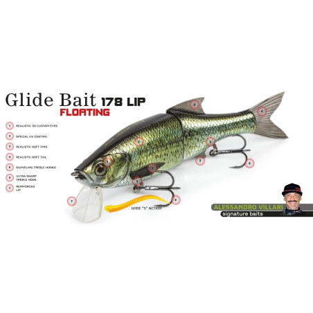 MOLIX GLIDE BAIT LIP 178F GHOST GIZZARD SHAD 522