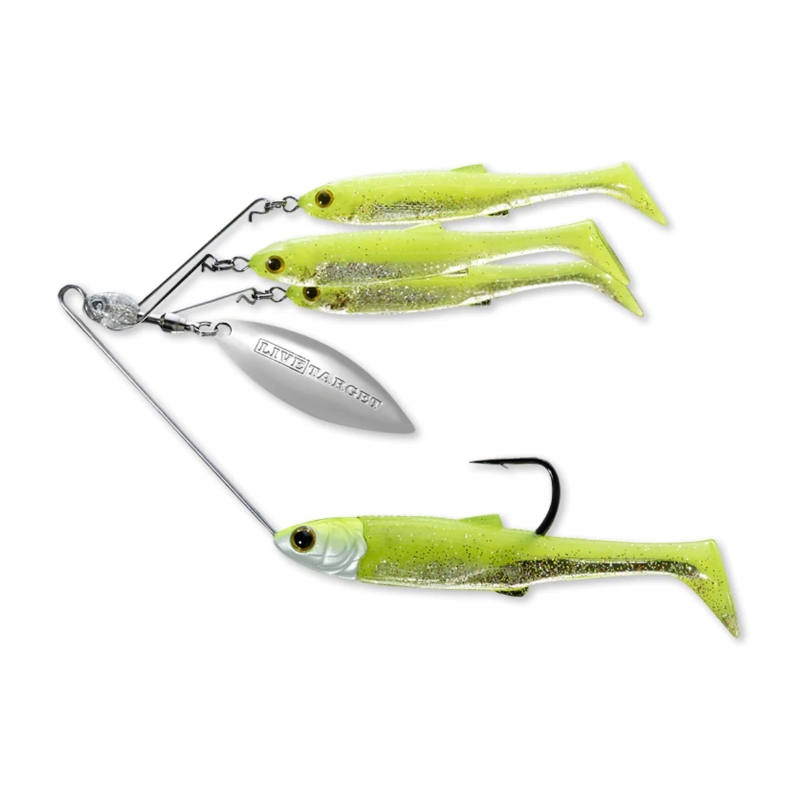 LIVETARGET BAITBALL SPINNER RIG SMALL 3/8OZ CHARTREUSE SILVER 857