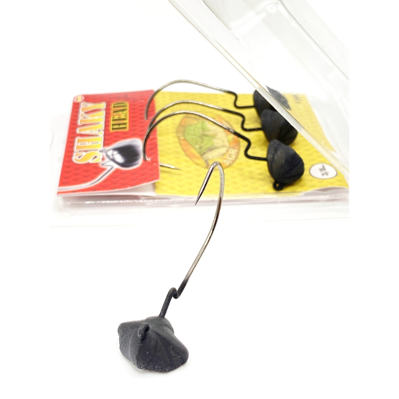 AGR SHAKY HEAD BLACK 4PK