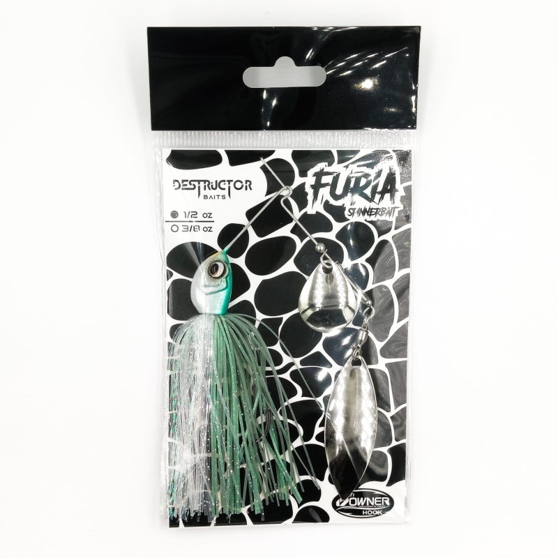 DESTRUCTOR BAITS SPINNERBAIT FURIA 1/2OZ GREEN SHAD