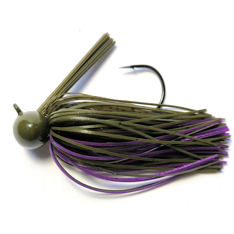 LONGASBAITS JIG FOOTBALL 1/2OZ GREEN PUMPKIN PURPLE