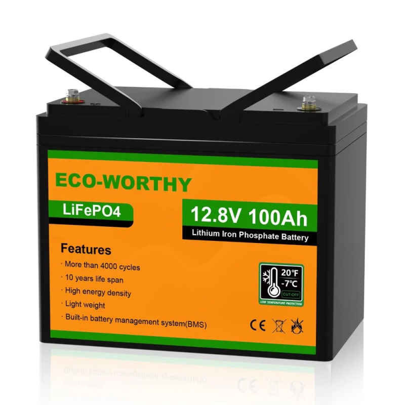 ECO-WORTHY BATERIA LIFEPO4 12.8V 100AH ESPECIAL MOTORES ELECTRICOS