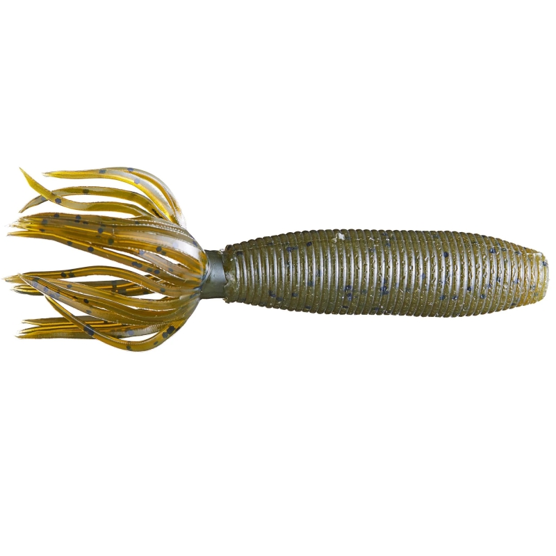 GARY YAMAMOTO FAT IKA 4" GREEN PUMPKIN / LARGE BLACK FLAKE