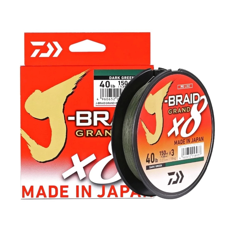 DAIWA TRENZADO J-BRAID GRAND X8 DARK GREEN 135MTS